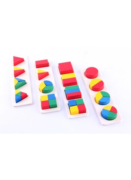 Ahşap 4 lü Geometrik Şekil Yerleştirme