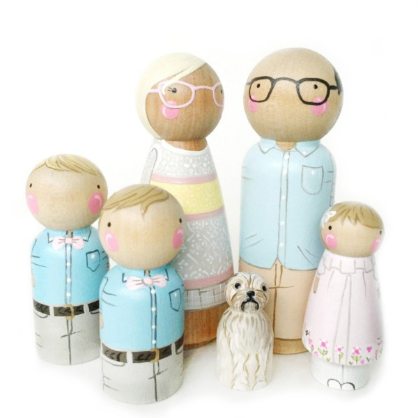 Waldorf Natürel Peg Bebek Aile Seti