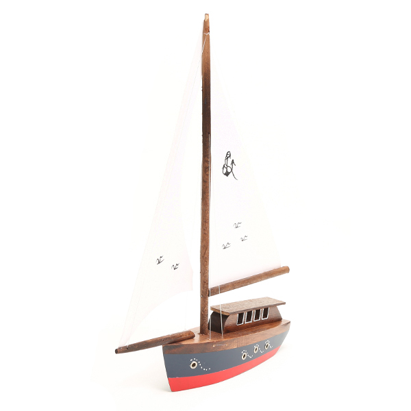 Ahşap Düz Bezli Yelkenli Gemi Maketi Mini