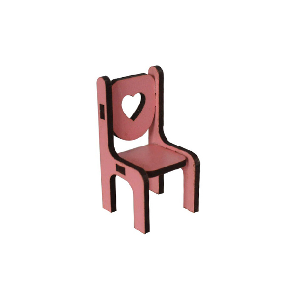Ahşap Minyatür Pembe Sandalye